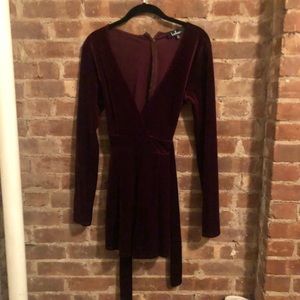 Lulu’s Velvet Burgundy Romper